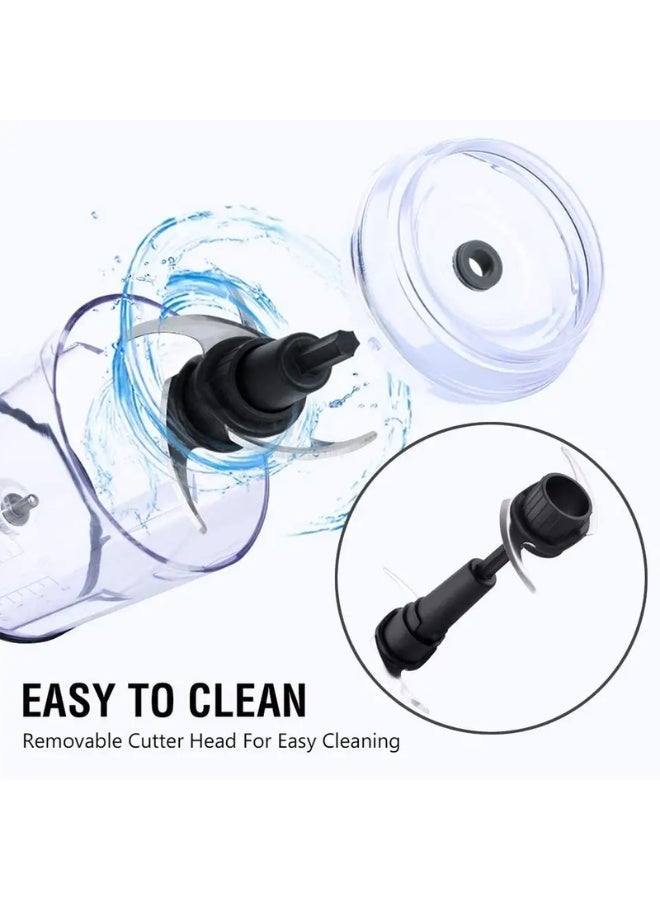 محضرة طعام صغيرة متعددة الاستخدامات بسرعتين، سعة وعاء 500 مل، 4 شفرات من الفولاذ المقاوم للصدأ | مثالية لخلط وتقطيع الفواكه والخضراوات وغيرها 500 مل 500 واط - Image 4